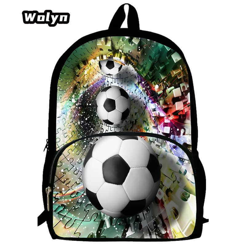 Football School Bag High Definition Waterproof Printing Multi-Functional Load Reduction Ridge Backpack
