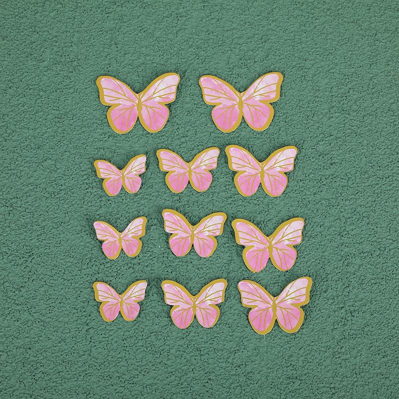 

Cake Decoration Bronzing Butterfly Insert 11pcs/Set Paper Pink Purple Butterfly Baking Dessert Table Dress Up Birthday Decor 1set розовый