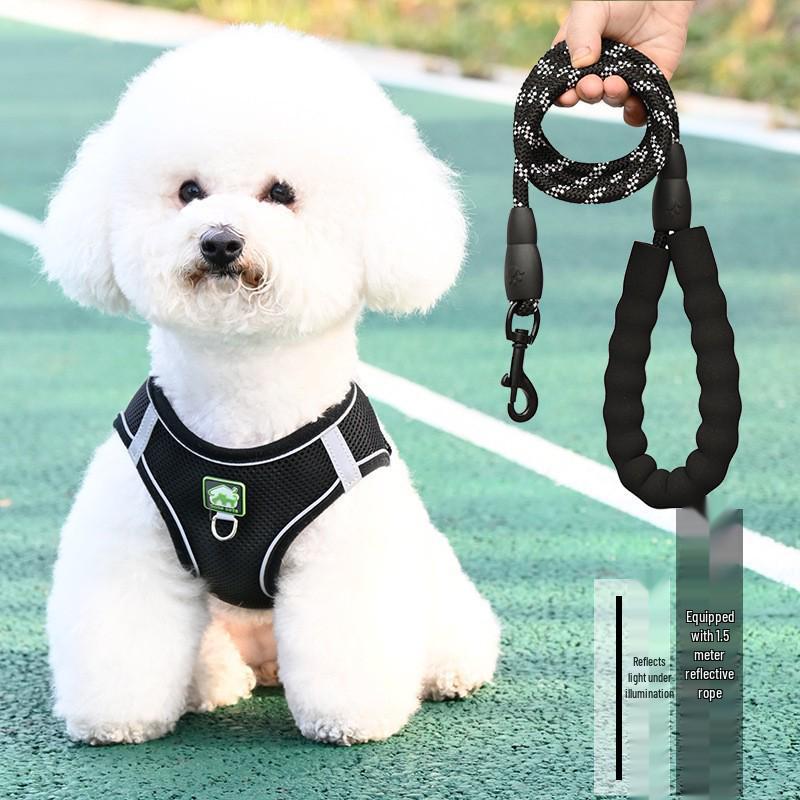 Breathable Reflective Pet Harness Vest with Leash for Cats & Dogs