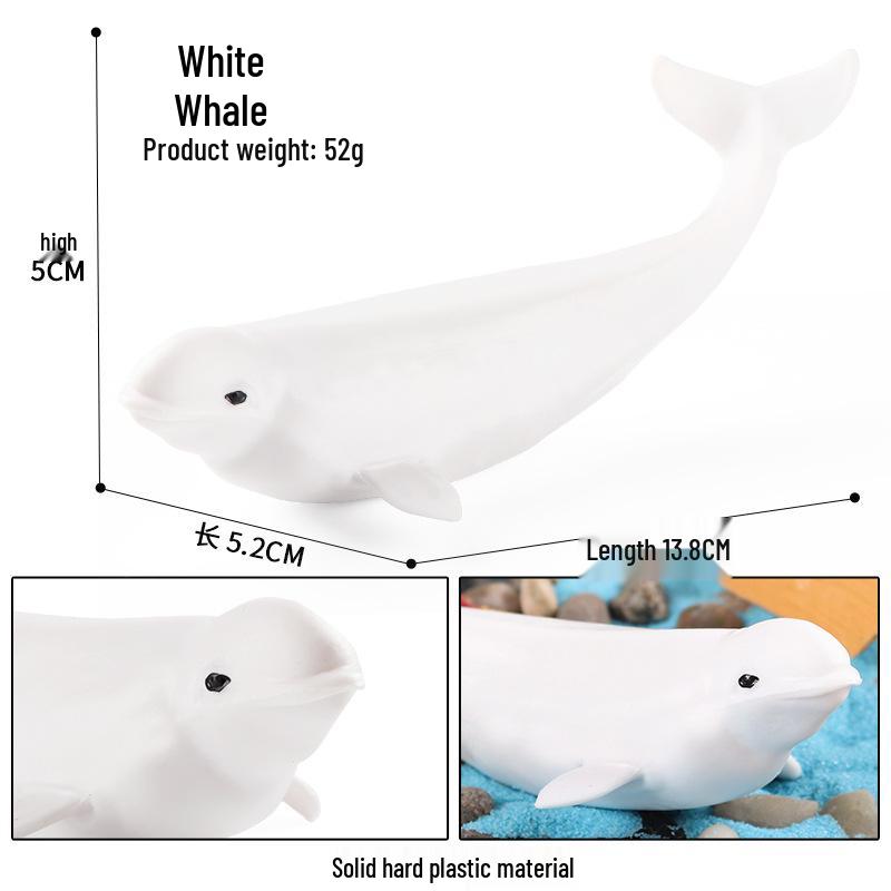 Children s Realistic Solid Ocean Animal Toy - Dolphin, Beluga, Seal, Dog Aquarium Models