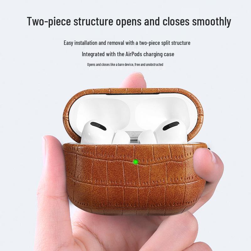 Apple AirPods Pro Crocodile Skin Bluetooth Case: 2nd, 3rd, 4th Gen Compatible