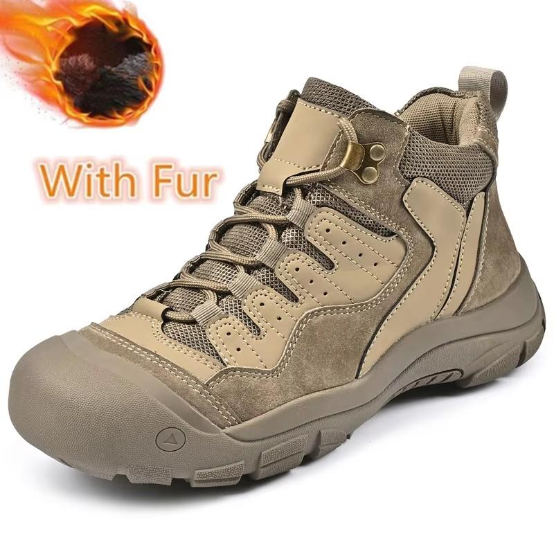 

Fashion New High Top Ankle Boots Warm Snow Casual Hiking Shoes Outdoor Sneakers Walking Boots High Quality Mens Genuine Leather Shoes 46