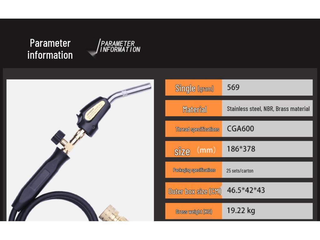 American High-Temperature MAPP Gas Welding Torch for Refrigeration Repair - Portable, Oxygen-Free Flame