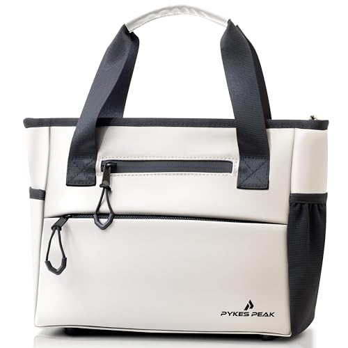 

PYKES PEAK Golf Round Tote Bag/Pouch [Waterproof/Water-Repellent] Cart Bag/Round Bag/Golf Bag for Men and Women [White]