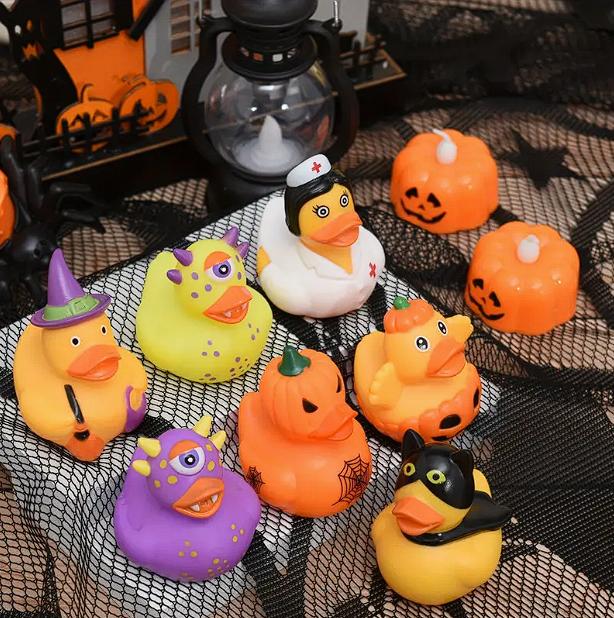 6/12/24pcs Halloween Rubber Ducks, Halloween Role Pack of Rubber Ducks, Pumpkin Rubber Duck, Funny Rubber Toys for Kids