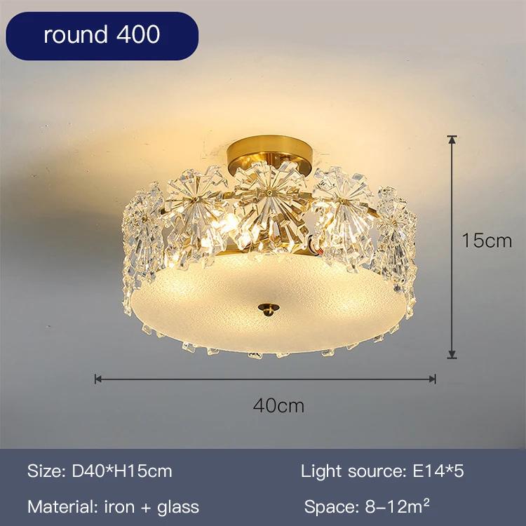 Modern Light Luxury Living Room LED Chandeliers Glass Bedroom French High-quality Ceiling Light Decoration Dining Room Lighting