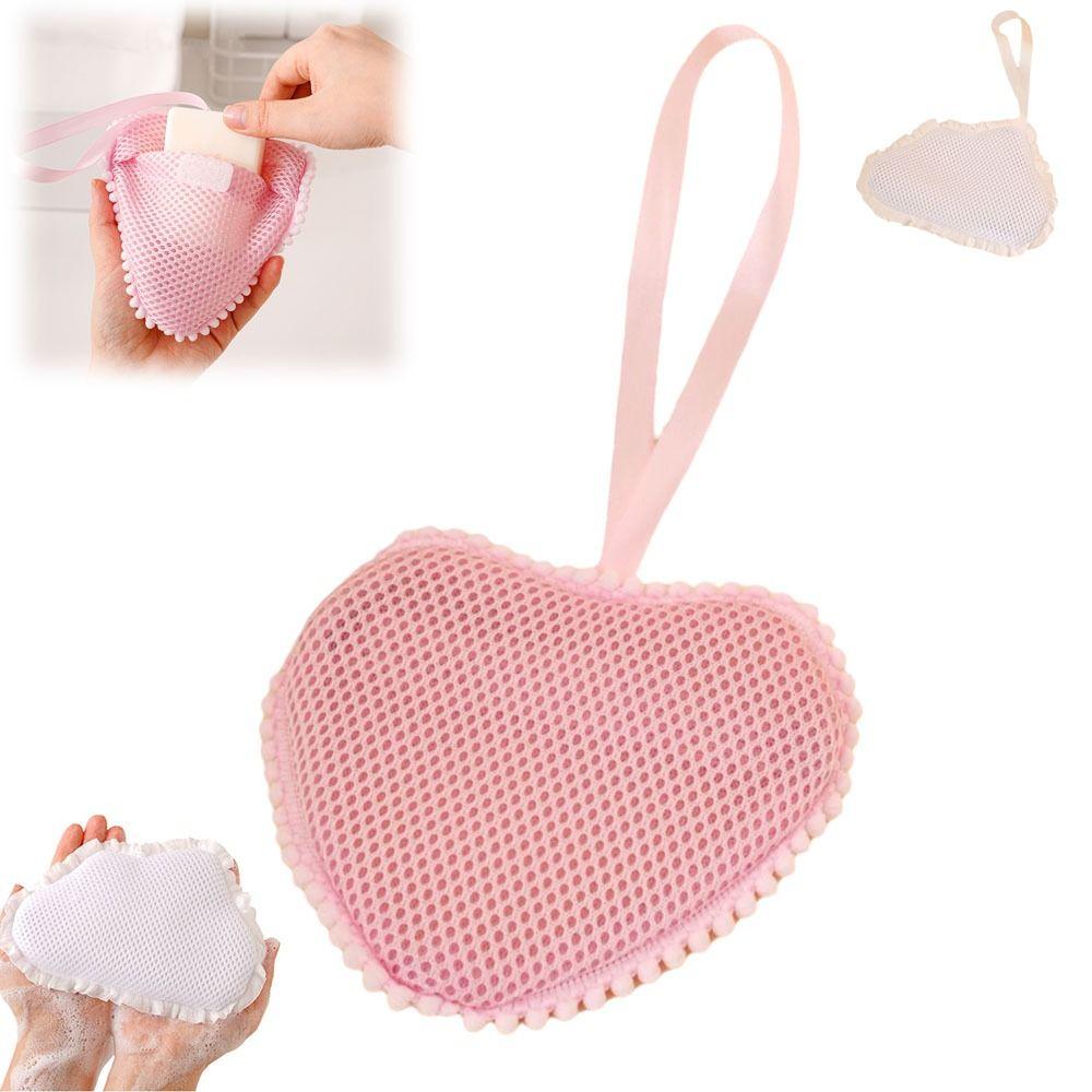 Cloud/Heart Shaped Foaming Soap Bag Exfoliating Massage Soap Bag Foam Mesh  Bath Body Washing