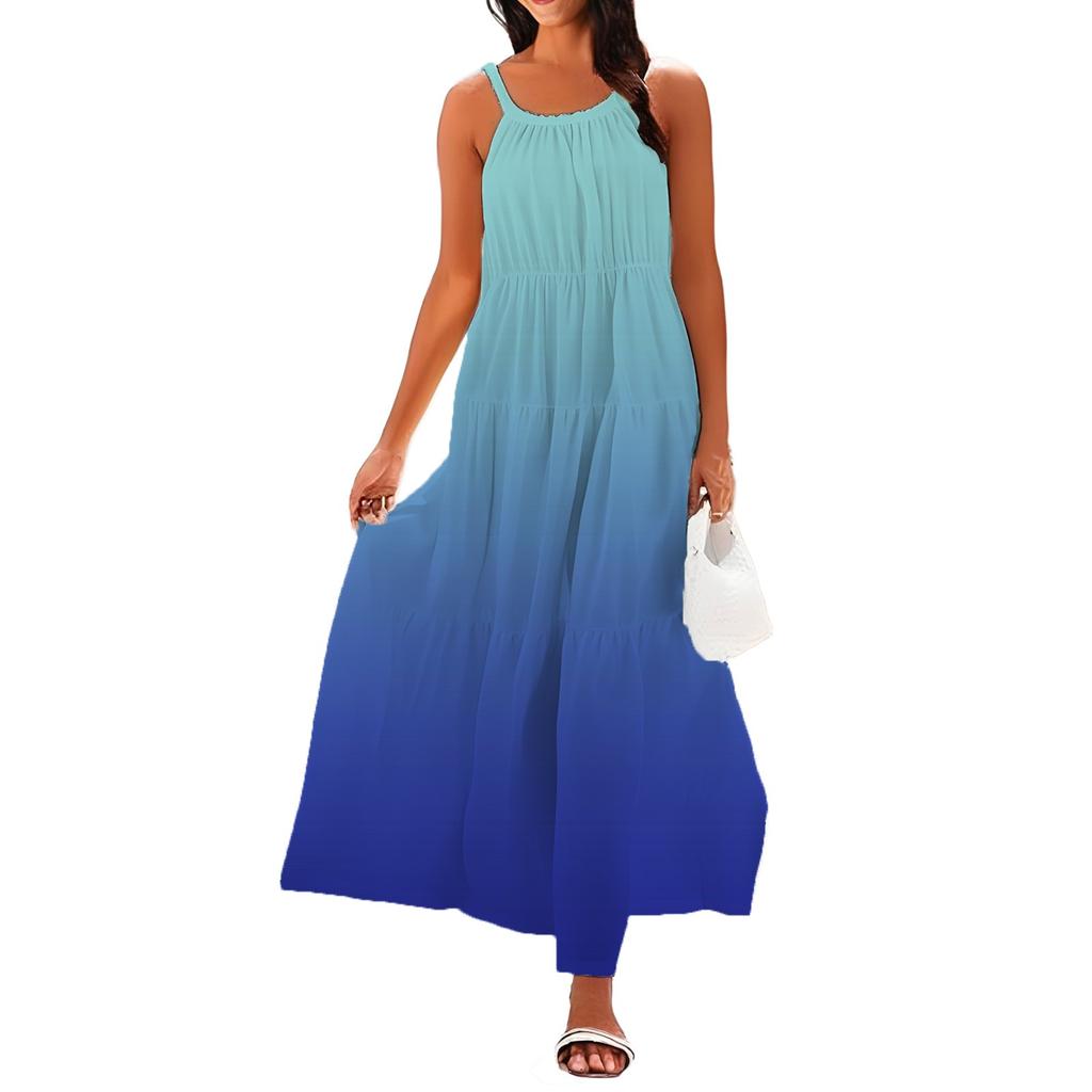 Damen Sommer Casual Fashion Strapsen Ärmelloses Kleid