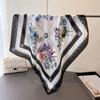Square Scarf Women‘s Fashion Print Scarf Luxury Imitation Silk Neckerchief Foulard Bandanas Hairbands Wraps For Travel