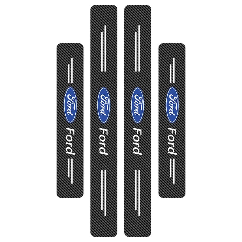 4KS Samolepky na prahy dveří auta z uhlíkových vláken Vodotěsné 3D pro Ford Focus Mondeo MK1 MK2 MK4 MK3 Fiesta ST Line Kugo Transit Escape Fusion Explorer
