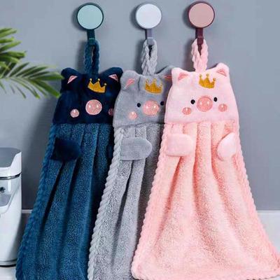 Dětský Coral Fleece Kreslený Zesílený Měkký Závěsný Ručník na Ruce