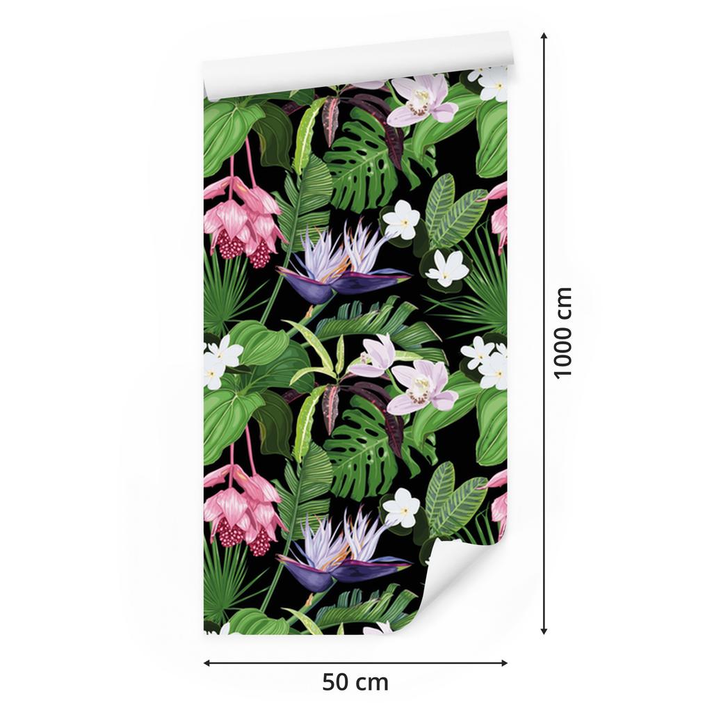Exotic Palm Leaves Wallpaper for Living Room and Bedroom 50x1000