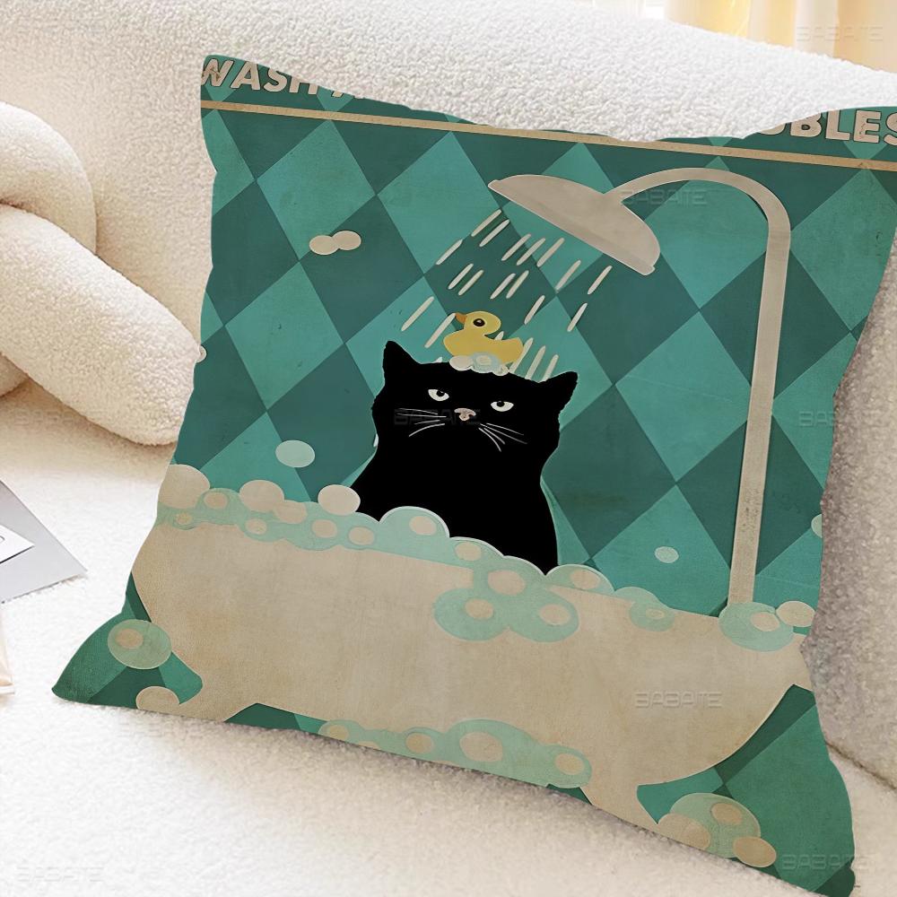 Black Cats Cushion Cover Decorative Pillow Sofa Home Decor Case Pillow Cases
