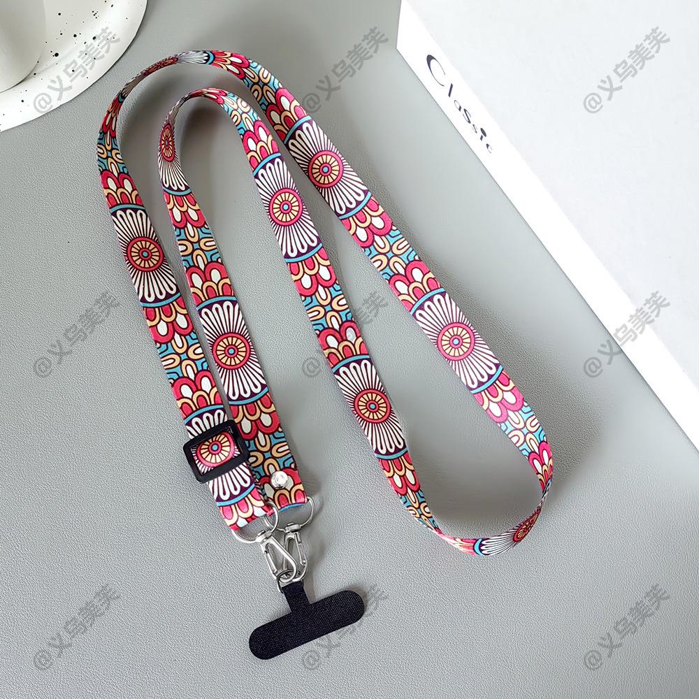 Adjustable Ethnic Style Crossbody Phone Lanyard for Travel & Mountaineering