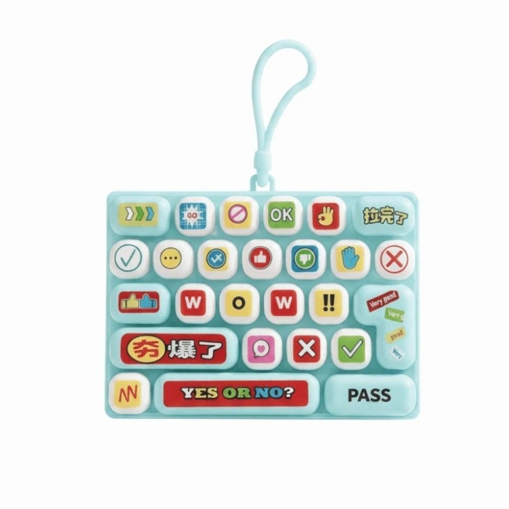 26 Keys Layout Mechanical Keycap Clicker Cute Cartoon Backpack Key Chain Pendant Students