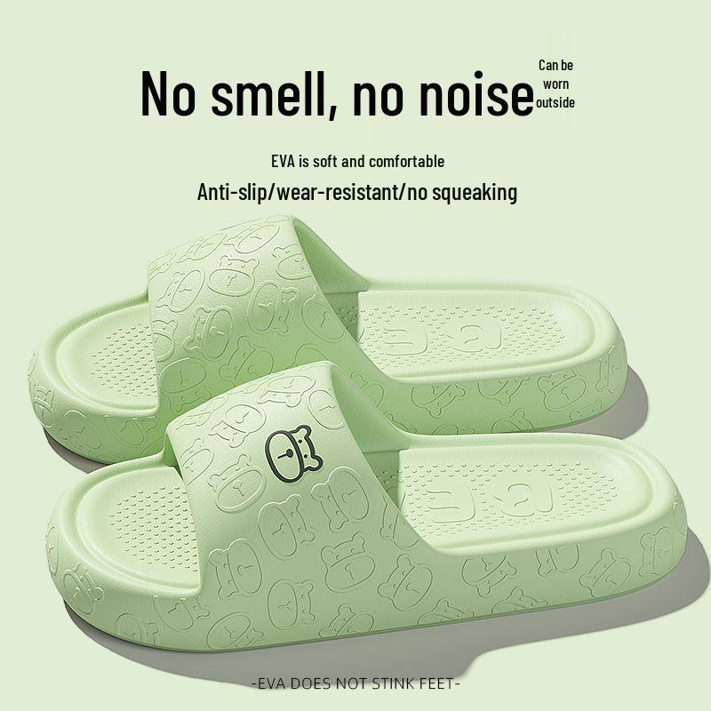 Little Bear Women's Non-Slip Summer Slippers: Portable, Shower-Ready, Cute Dorm & Hotel Bathroom Footwear