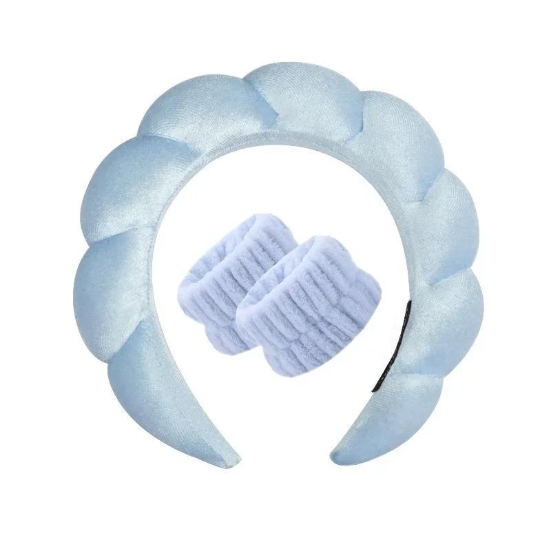 

Set of Toiletry and Makeup Headband Wrist Strap Women s Bracelet Plush Face Wash Home Headworn Hair Band Headbands for Women LS C