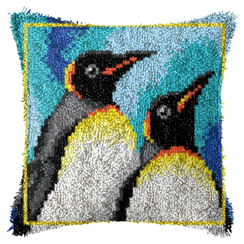 Cartoon Animal Pillow Embroidery Latch Hook Kit Carpet Undefined Latch Hook Rug Button Pad Set Smyrna Package Knooppakket Kits