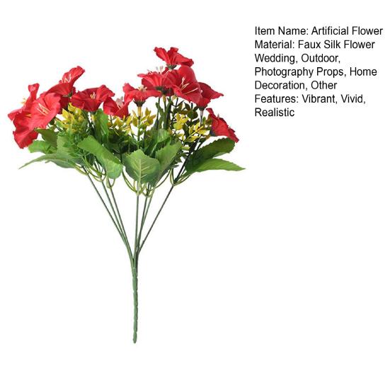 Artificial Morning Glory Flower 7 Heads Fake UV Resistant Flower Bouquet with Stem for Vase Wedding Bridal Bouquet Indoor Outdoor