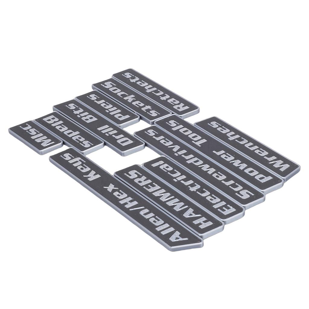 12pcs Magnetic Toolbox Labels Reusable 3D Printed Toolbox Drawer for Steel Tool Boxes Cart Drawers Cabinets