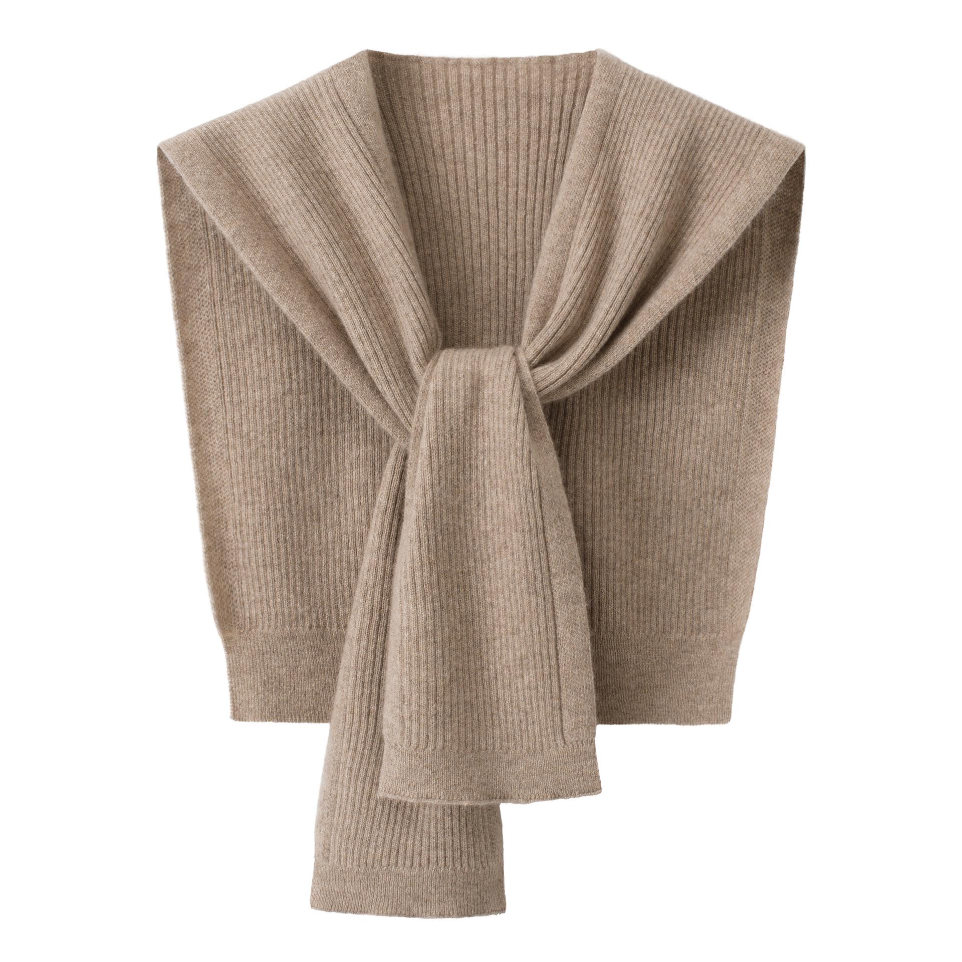 

100% Pure Cashmere Knitted Shawl: All-Season Versatile Scarf & Cape One Size (110x35cm) верблюд