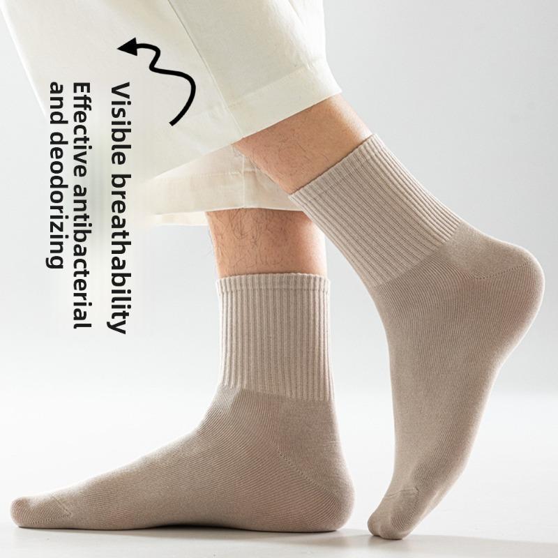 Cotton Men's Pure Short Socks for Spring and Summer, Anti-bacterial, Gray, Thin, Odor-resistant, Sweat-absorbent, Without Bones
