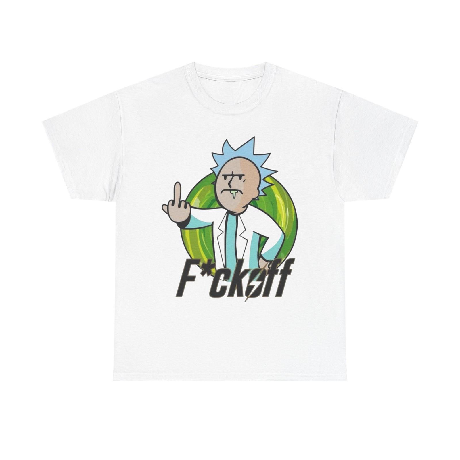 Rick And Morty Middle Finger Funny Graphic T Shirt Unisex Heavy Cotton Tee XXXXL