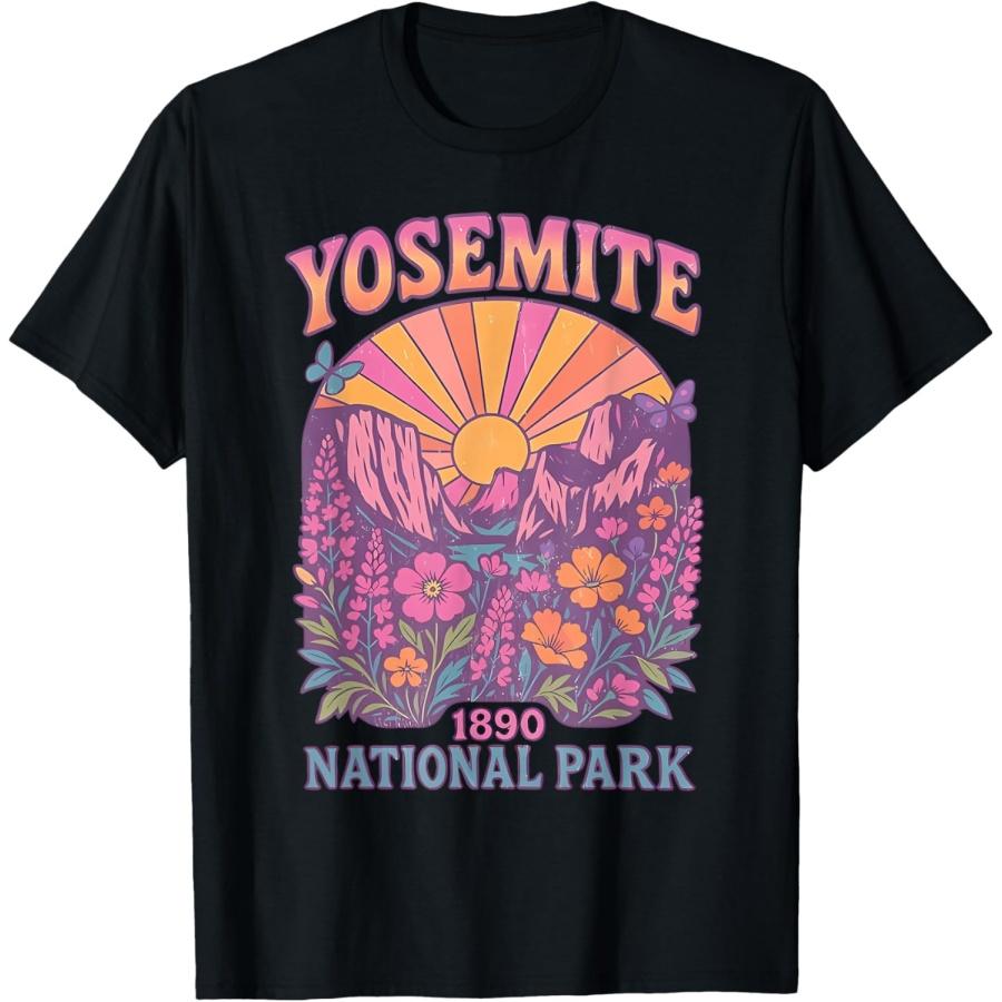 Retro Yosemite National Park USA Vintage Hiking T-Shirt S