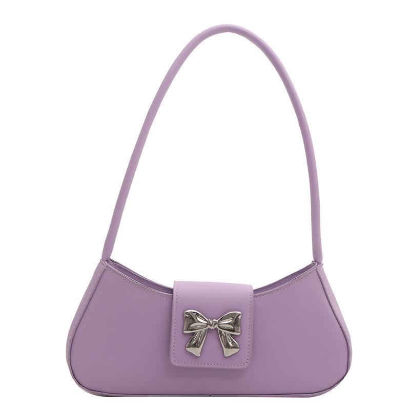 

Minimalist Summer Korean Shoulder Bag With Stitching Elements And Synthetic Leather Lining фіолетовий