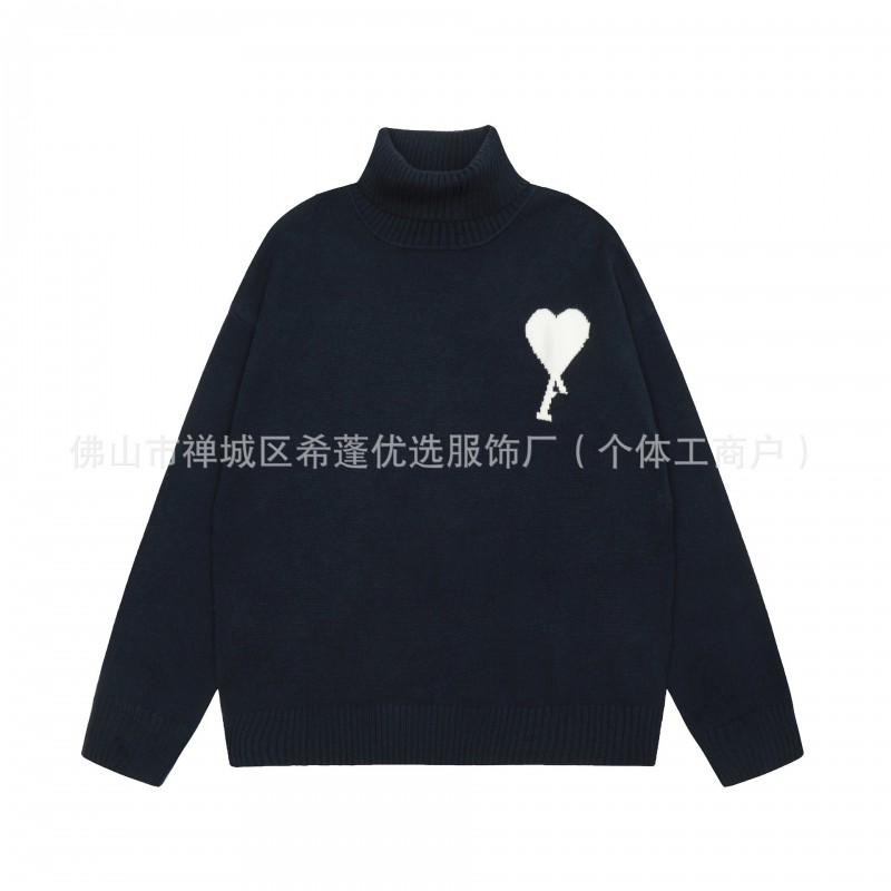 Übergroßer Strickpullover mit Herzjacquard Rundhalsausschnitt Lockerer Schnitt Unisex Lässiger Pullover