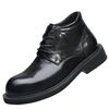 Autumn Winter Lace Cow Leather Boots for Men New Designer Fashion Casual Ankle Boots Male High Quality Platform Shoes Man