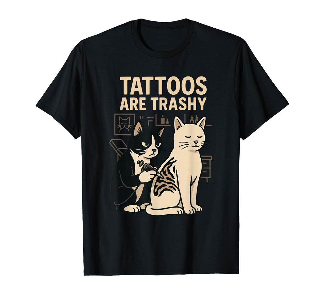 Tattoo Artist Cat Joke Funny Ink Humor Sarcastic Tattoo Lover T-Shirt