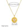 18K Gold Plated Heart Shell Pendant Necklace, Dainty Sunburst Round Charm Box Chain Necklace for Women, Trendy Jewelry