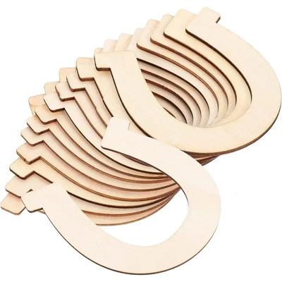 10 unidades/lote Recortes de Herradura de Madera, Herraduras de Madera sin Acabado, Herraduras en Blanco para Manualidades DIY, Fichas de Herradura para Manualidades DIY, Boda