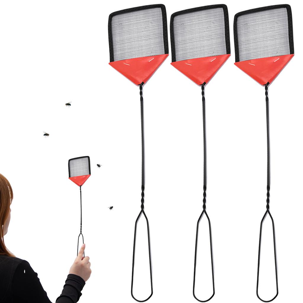 3/5ks Sada plácaček na mouchy Kovová rukojeť Heavy Duty Nástroj proti komárům Past na mouchy Letní domácí potřeby