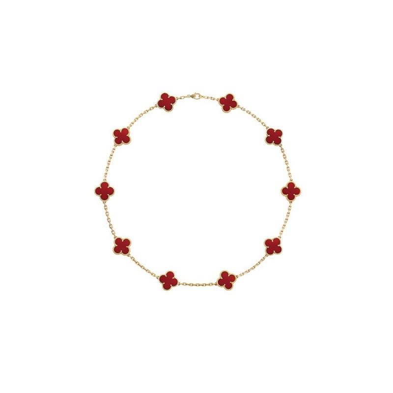 

Бутик Ожерелье Десять Цветков Двустороннее Четырехлистный Клевер Цепочка на Ключицу Роскошное Высококлассное Женское Ожерелье