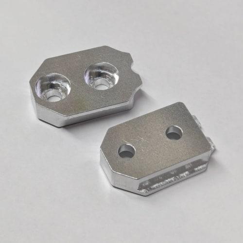 Male fittings for one-touch tool holders, compatible with slim holders (machined aluminum, 2 pieces)