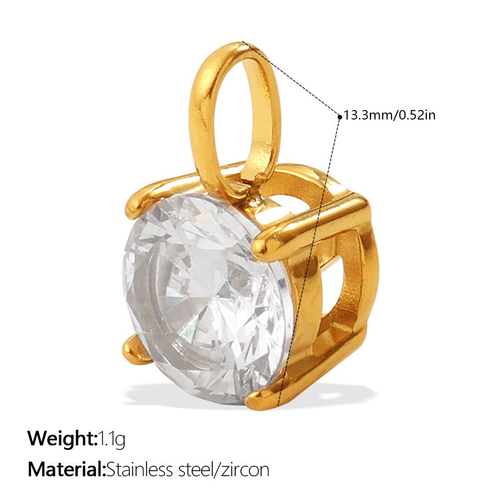 Yori 2Pcs Stainless Steel Gold PVD Plated Cubic Zirconia Pendant for DIY Necklace Bracelet Earring Jewelry Making Accessories