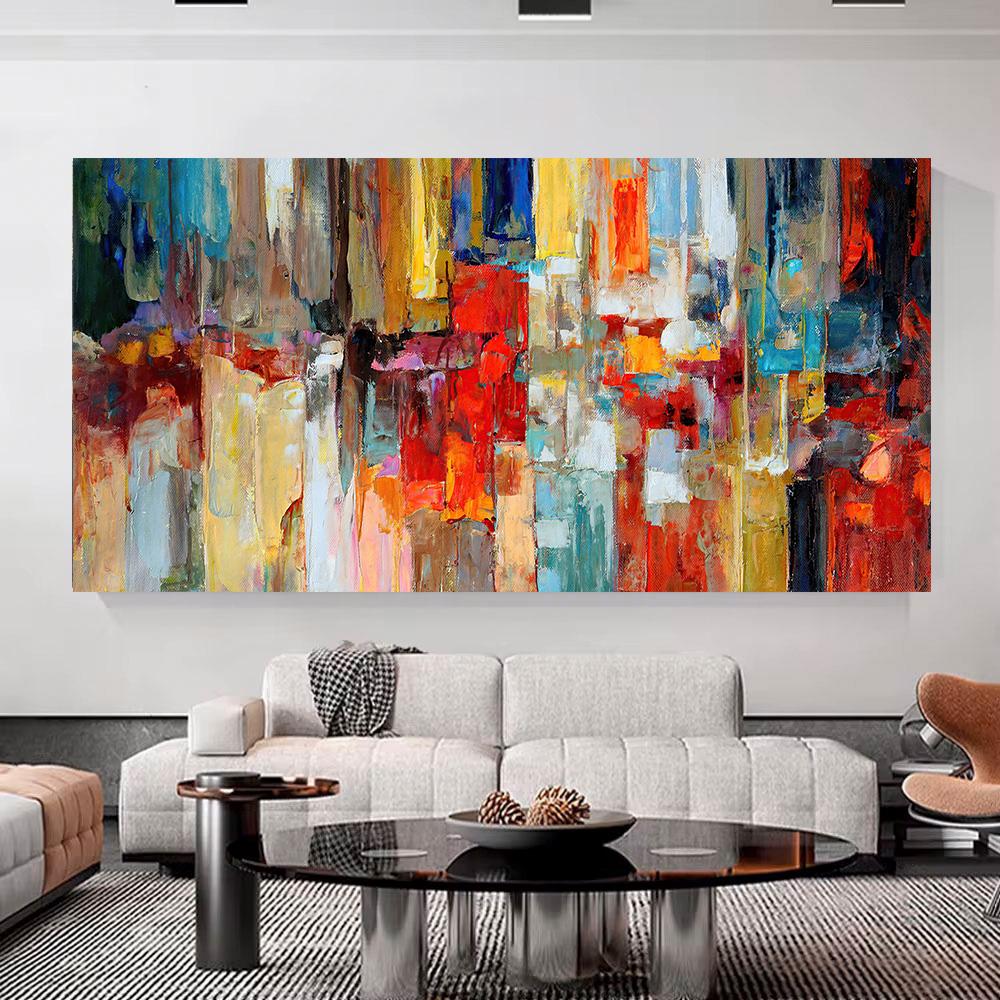 Abstract Colorful Paint Textured Oil Painting On Canvas Wall Art Posters Modern Home Decor Wall Pictures For Living Room Mural,