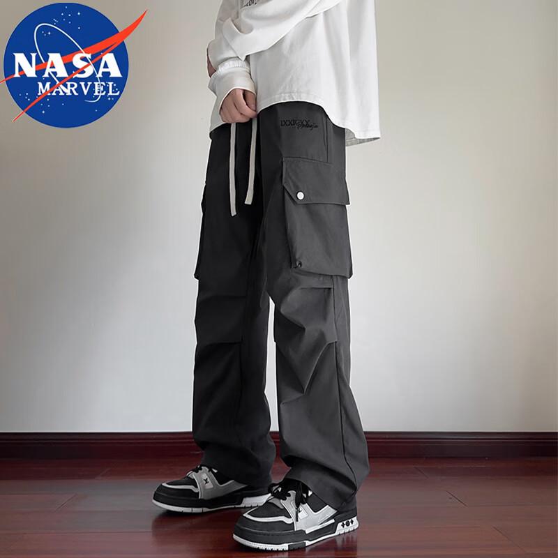 NASA MARVEL Men's Loose Straight Cargo Pants