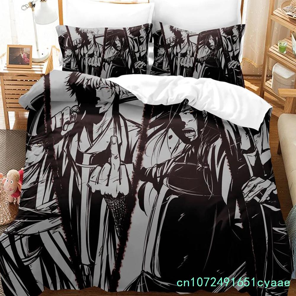 3D-gedrucktes Gintama Bettwäsche-Set Anime Gintoki Sakata Bettdeckenbezug Doppel Twin Full Queen King Erwachsene Kinder Bettwäsche Steppdeckenbezug