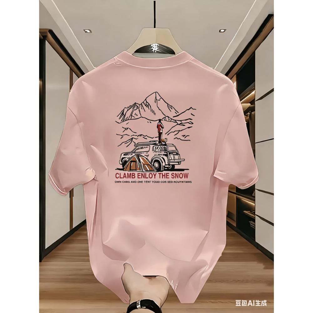 Summer Cotton Men's T Shirt Soft Breathable Fabric Fashionable Train Pattern Comfortable Fit Suitable