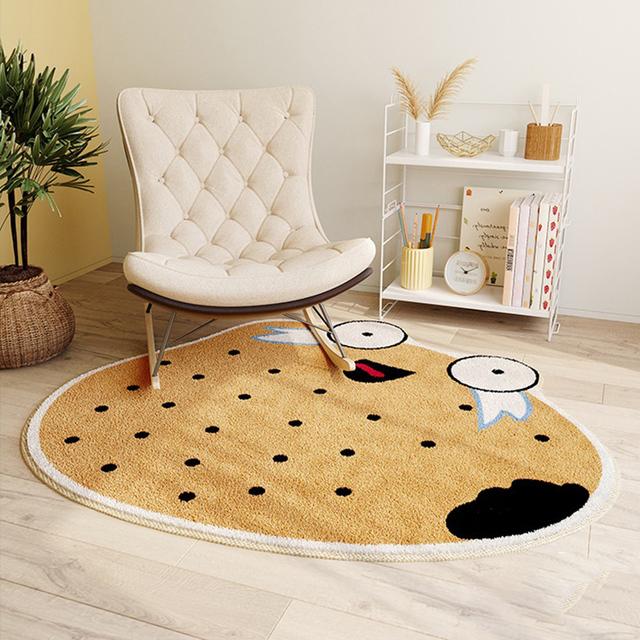 Ins Slunečnice Kreslený pes Kulatý koberec Protiskluzový Dětské hřiště Měkké plyšové koberečky Koberec na konferenční stolek Koberec do obývacího pokoje Podlahové rohože