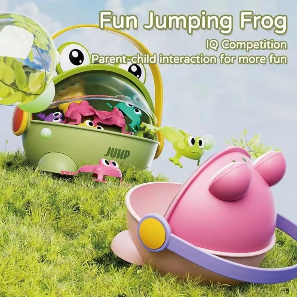 With Storage Bucket Fun Jumping Frog Toy Assorted Colors Kid Finger-press Toy  Birthday Gift