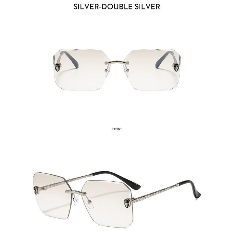 Women's Sunglasses, Men's and Women's Fashion Square Rimless Sunglasses, Large Frame Sunglasses