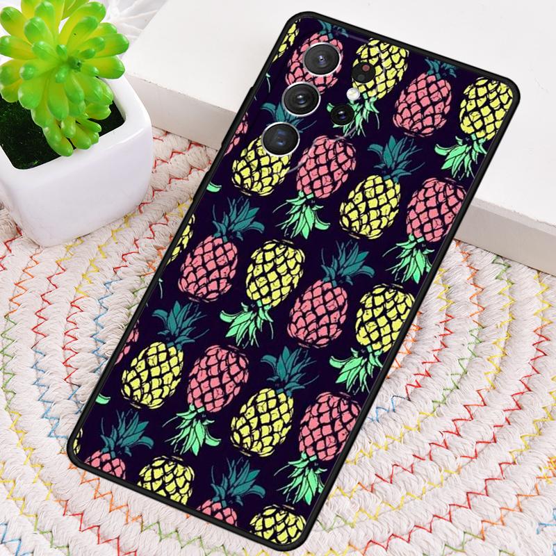 Hawaiian Tropical Neon Pineapple Silicone Phone Case For Samsung Galaxy Note 10 Pro S26 S25 S24 S23 S22 S21 Plus Ultra Cover