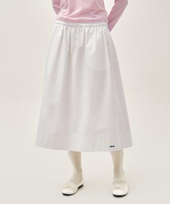 Malittepeulangsowajeobeo W Cotton Waist Wrinkle Skirt White