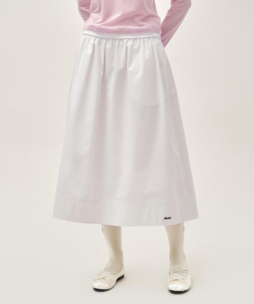 Malittepeulangsowajeobeo W Cotton Waist Wrinkle Skirt White