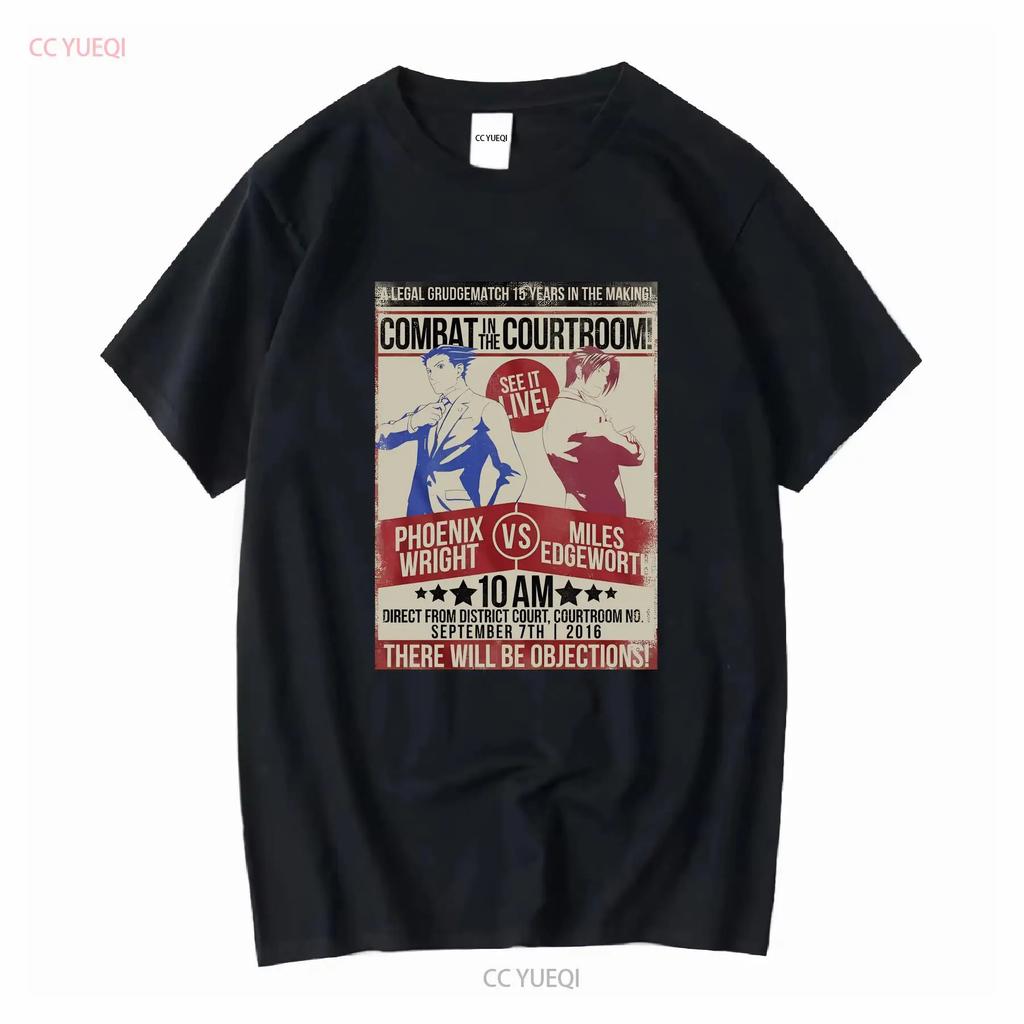 Ace Attorney Fight Heather Adult T Shirt Vintage Washed Designer Clothes Top For Everyday Wear Breathable Fashion Homme