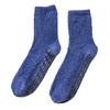 Coral Fleece Men's Socks - Non-shedding, Thick Winter Socks with Half Fleece, Pure Color, Adhesive Dots, Home Wear, Warm Mid-calf Socks